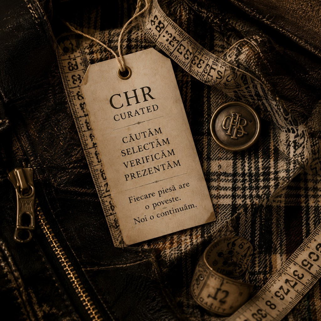 Detaliu croiala, material, eticheta — curated